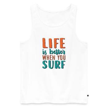 Wassersport - Männer Premium Bio Tank Top - Weiß - Vorne - Michal (187cm)