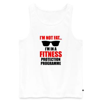 Fitness Protection Black - Men's Premium Organic Tank Top - white - Front - AI Model Male 178 light (178cm)