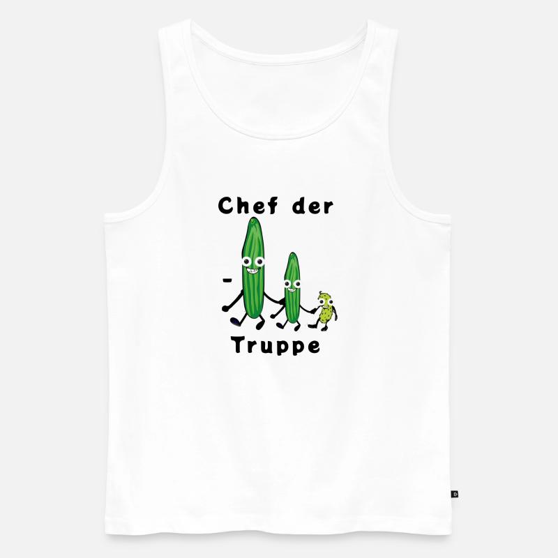 Gurkentruppe, Gurken, Chef der Gurkentruppe - Männer Premium Bio Tank Top - Weiß