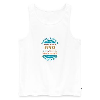 November 1990 Birthday Limited Edition - Débardeur bio Premium Homme - blanc - Devant - Michal (187cm)