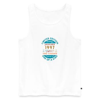 January 1997 Anniversary Limited Edition - Men's Premium Organic Tank Top - white - Front - Michal (187cm)