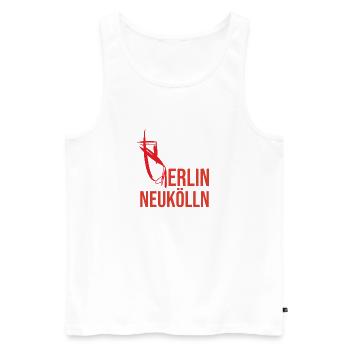 Berlin Neukölln - Débardeur bio Premium Homme - blanc - Devant - Michal (187cm)