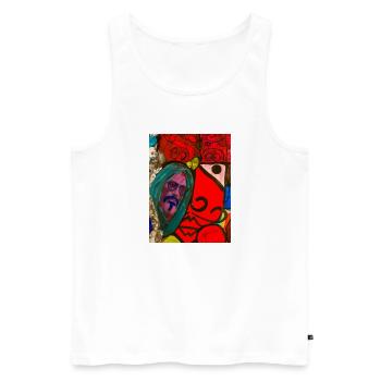 Kunstvolles Design - Männer Premium Bio Tank Top - Weiß - Vorne - AI Model Male 178 light (178cm)
