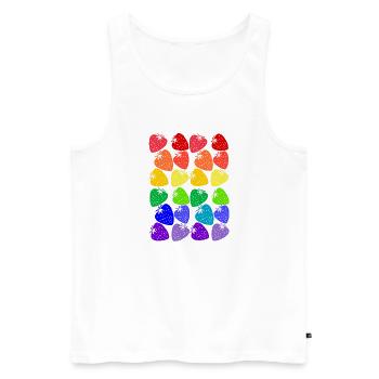 rainbow strawberries - Männer Premium Bio Tank Top - Weiß - Vorne - AI Model Male 178 light (178cm)