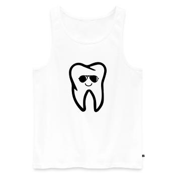 Tooth Sunglasses - Men's Premium Organic Tank Top - white - Front - AI Model Male 178 light (178cm)