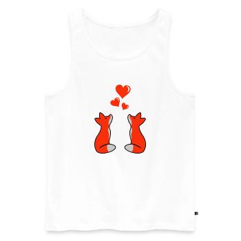 Foxes in Love 02 - Men's Premium Organic Tank Top - white - Front - AI Model Male 178 light (178cm)