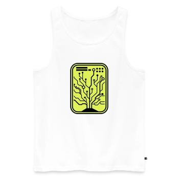 Micro Chip - Men's Premium Organic Tank Top - white - Front - AI Model Male 178 light (178cm)