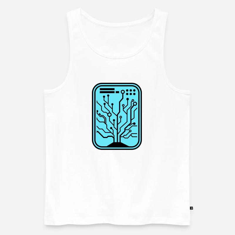 Micro Chip - Männer Premium Bio Tank Top - Weiß
