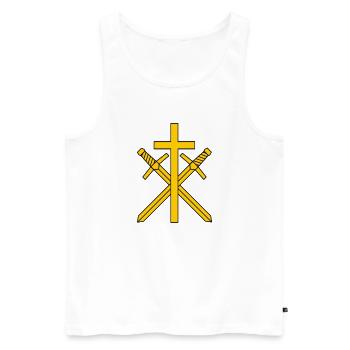 Croix et épées - Débardeur bio Premium Homme - blanc - Devant - Michal (187cm)