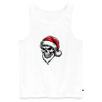 Totenkopf Weihnachten Skull - Männer Premium Bio Tank Top - Weiß - Vorne - Michal (187cm)
