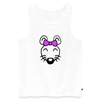 Maus Frau Hübsche Schleife Girl Kleine Ratte Süße - Männer Premium Bio Tank Top - Weiß - Vorne - AI Model Male 178 light (178cm)
