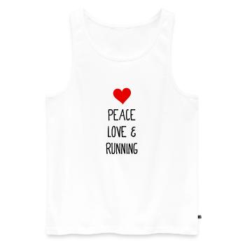 Paix, amour et course à pied - Jogging - Laufen - Débardeur bio Premium Homme - blanc - Devant - Michal (187cm)