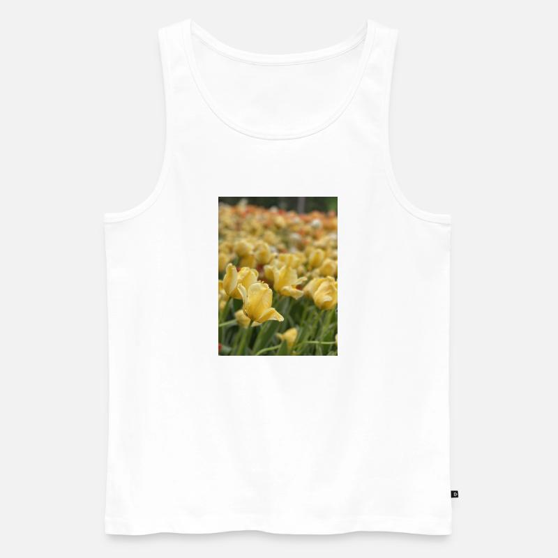 Tulpenmeer gelb - Männer Premium Bio Tank Top - Weiß