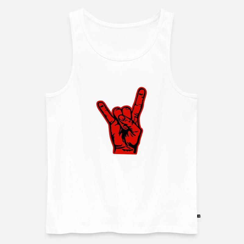 pommesgabel - Männer Premium Bio Tank Top - Weiß