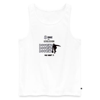 Bowling Hobby Sport Spiel Bowlingspieler Bowlen - Männer Premium Bio Tank Top - Weiß - Vorne - Michal (187cm)