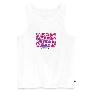 Love & Peace in Russian · Bulgarian - Men's Premium Organic Tank Top - white - Front - AI Model Male 178 light (178cm)
