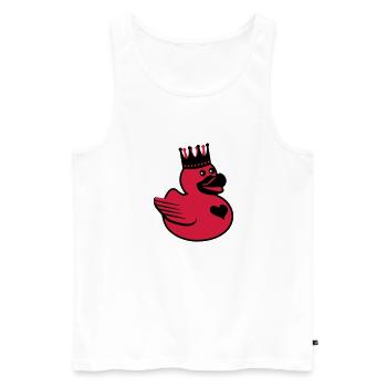 Duck the King - Männer Premium Bio Tank Top - Weiß - Vorne - AI Model Male 178 light (178cm)
