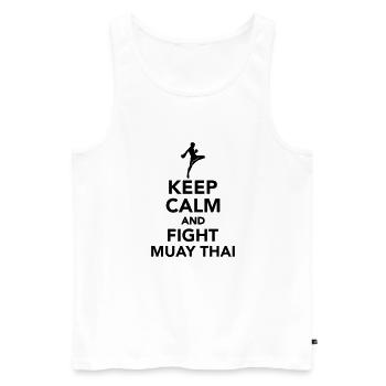 Muay Thai - Débardeur bio Premium Homme - blanc - Devant - Michal (187cm)