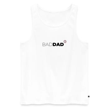 Bad Dad - Männer Premium Bio Tank Top - Weiß - Vorne - AI Model Male 178 light (178cm)