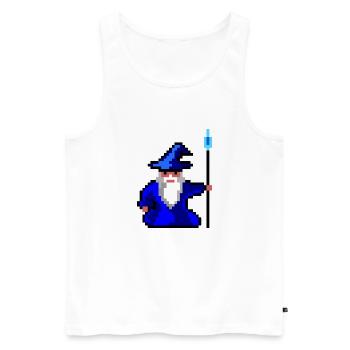 pixel - Men's Premium Organic Tank Top - white - Front - AI Model Male 178 light (178cm)