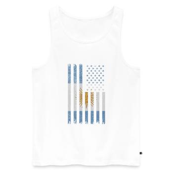 Argentinien - Männer Premium Bio Tank Top - Weiß - Vorne - Michal (187cm)