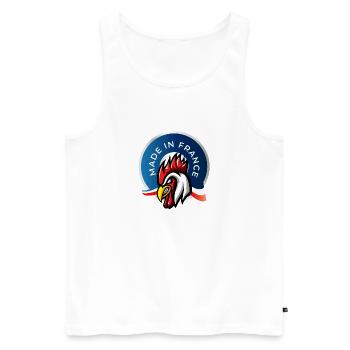 MADE IN FRANCE - Débardeur bio Premium Homme - blanc - Devant - AI Model Male 178 light (178cm)
