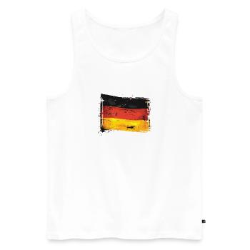Drapeau Allemagne Drapeau allemand utilisé look home - Débardeur bio Premium Homme - blanc - Devant - AI Model Male 178 light (178cm)