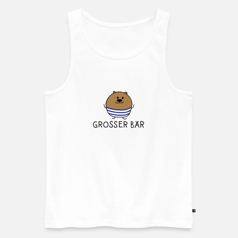 Grosser Bär - Männer Premium Bio Tank Top - Weiß