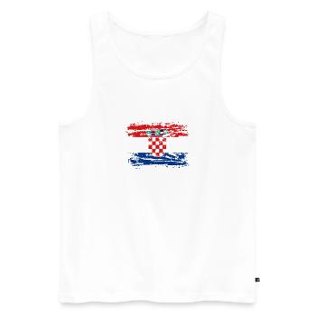 Drapeau Croatie Mer Adriatique Zagreb Drapeau croate - Débardeur bio Premium Homme - blanc - Devant - Michal (187cm)