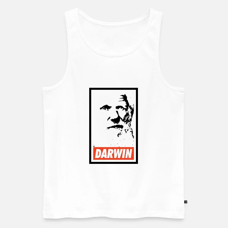 Charles Darwin - Männer Premium Bio Tank Top - Weiß