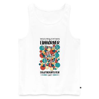 ERGOTHERAPEUTIN ERGOTHERAPIE - Männer Premium Bio Tank Top - Weiß - Vorne - Michal (187cm)