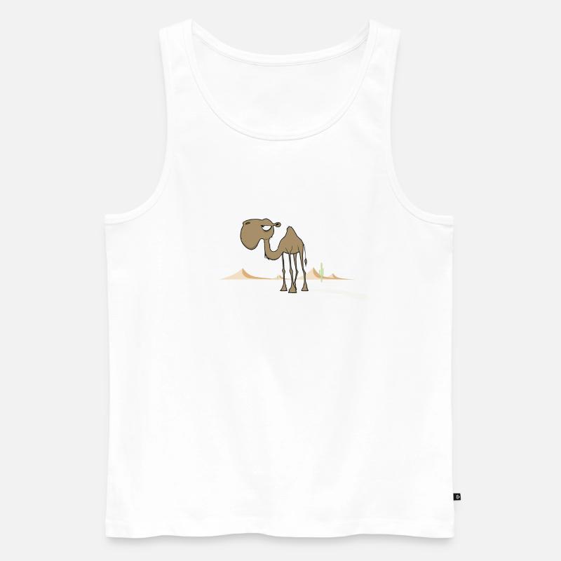 Kamel - Männer Premium Bio Tank Top - Weiß