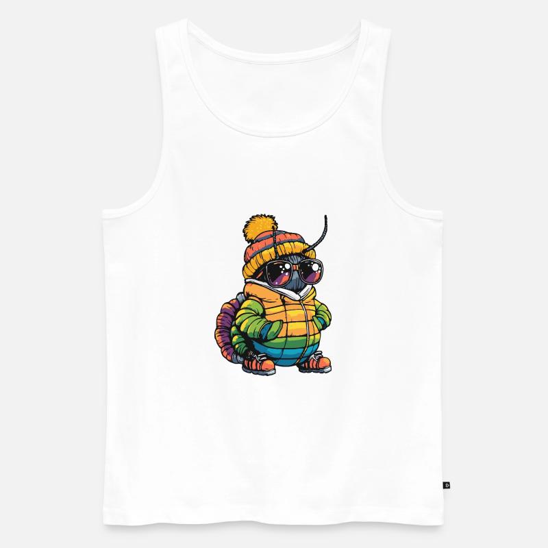 Wurm Cool Comic - Männer Premium Bio Tank Top - Weiß