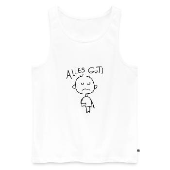 Strichmännchen Satire - Männer Premium Bio Tank Top - Weiß - Vorne - Michal (187cm)