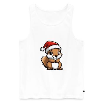 Écureuil Noël Noël - Débardeur bio Premium Homme - blanc - Devant - Michal (187cm)