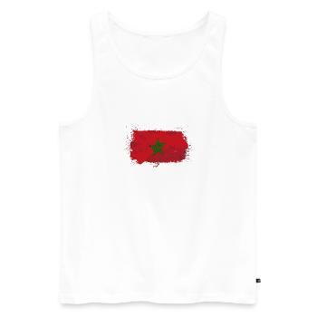 Morocco Flag - Männer Premium Bio Tank Top - Weiß - Vorne - AI Model Male 178 light (178cm)