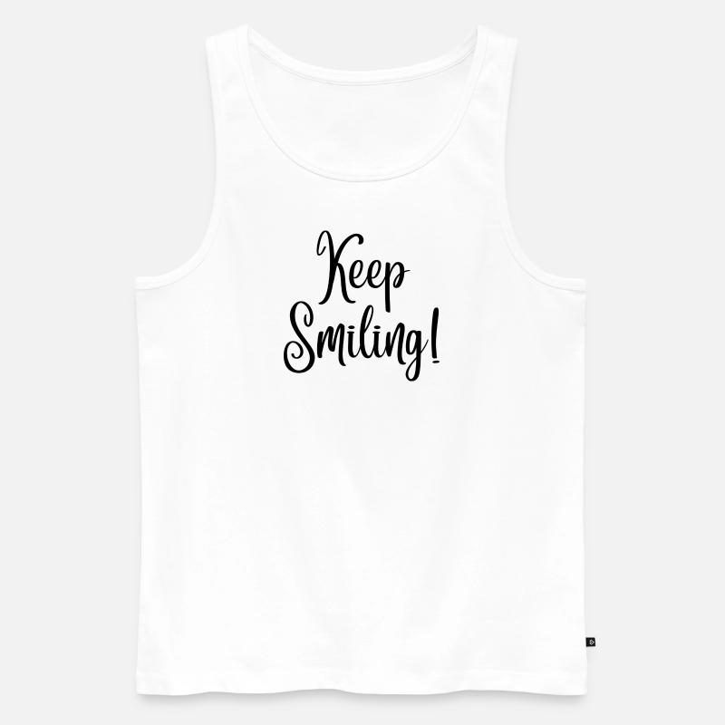 Keep smiling - Männer Premium Bio Tank Top - Weiß