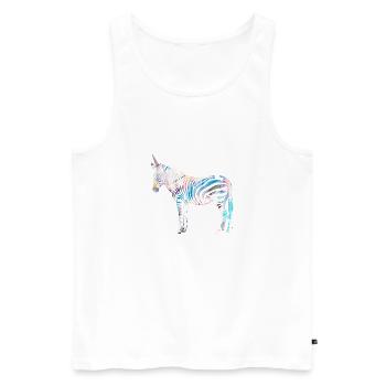Zebra,einhorn, bunt , illustration,graffiti - Männer Premium Bio Tank Top - Weiß - Vorne - Michal (187cm)