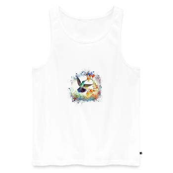 kolibri, graffiti ,malerei, blumen,vogel,malerei, - Männer Premium Bio Tank Top - Weiß - Vorne - Michal (187cm)