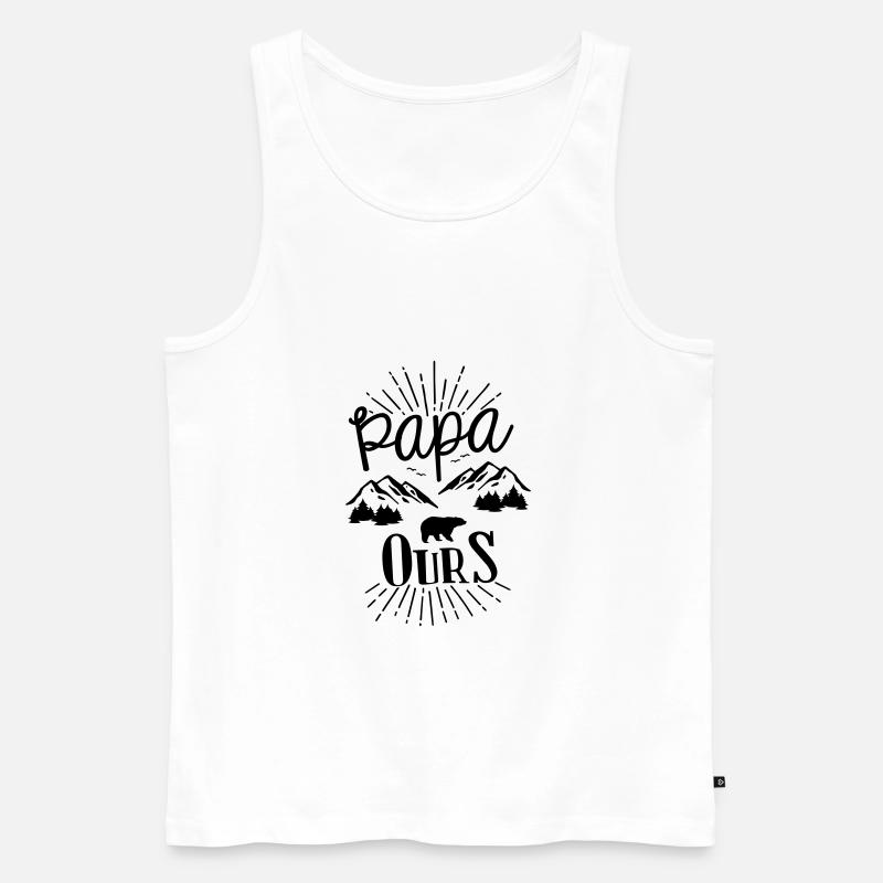 Papa Bär - Männer Premium Bio Tank Top - Weiß
