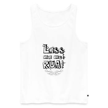 Lass ma mei Rua - schwarz - Männer Premium Bio Tank Top - Weiß - Vorne - AI Model Male 178 light (178cm)