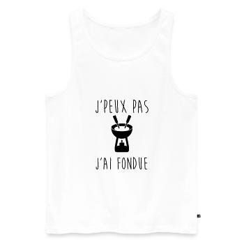 J'peux pas j'ai fondue - Débardeur bio Premium Homme - blanc - Devant - AI Model Male 178 light (178cm)