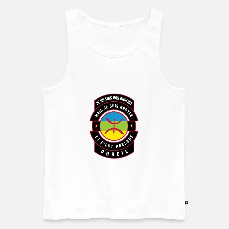 Ich bin Kabyle (männlich) - Männer Premium Bio Tank Top - Weiß