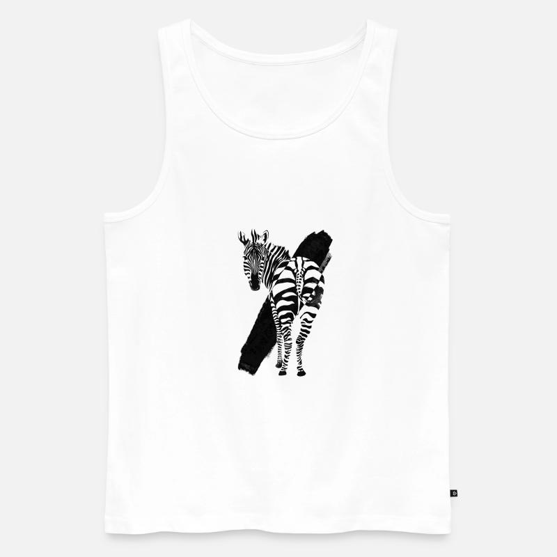 Zebra - Männer Premium Bio Tank Top - Weiß