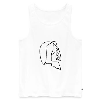 Women Line art - Men's Premium Organic Tank Top - white - Front - AI Model Male 178 light (178cm)