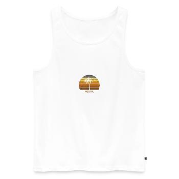 Retro Negril Jamaïque Vintage Sunset Beach - Débardeur bio Premium Homme - blanc - Devant - Michal (187cm)