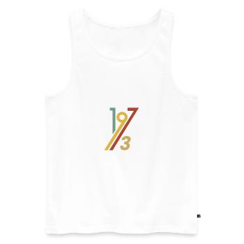 Retro 1973 Cool 70s Throwback Old School Vintage - Männer Premium Bio Tank Top - Weiß - Vorne - AI Model Male 178 light (178cm)