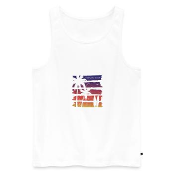 Coole West Palm Beach Florida Surfing Fan Palme - Männer Premium Bio Tank Top - Weiß - Vorne - Michal (187cm)
