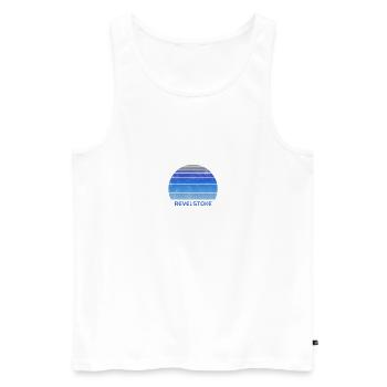Retro Revelstoke Canada Sunset Outdoors Fan Ski - Men's Premium Organic Tank Top - white - Front - Michal (187cm)