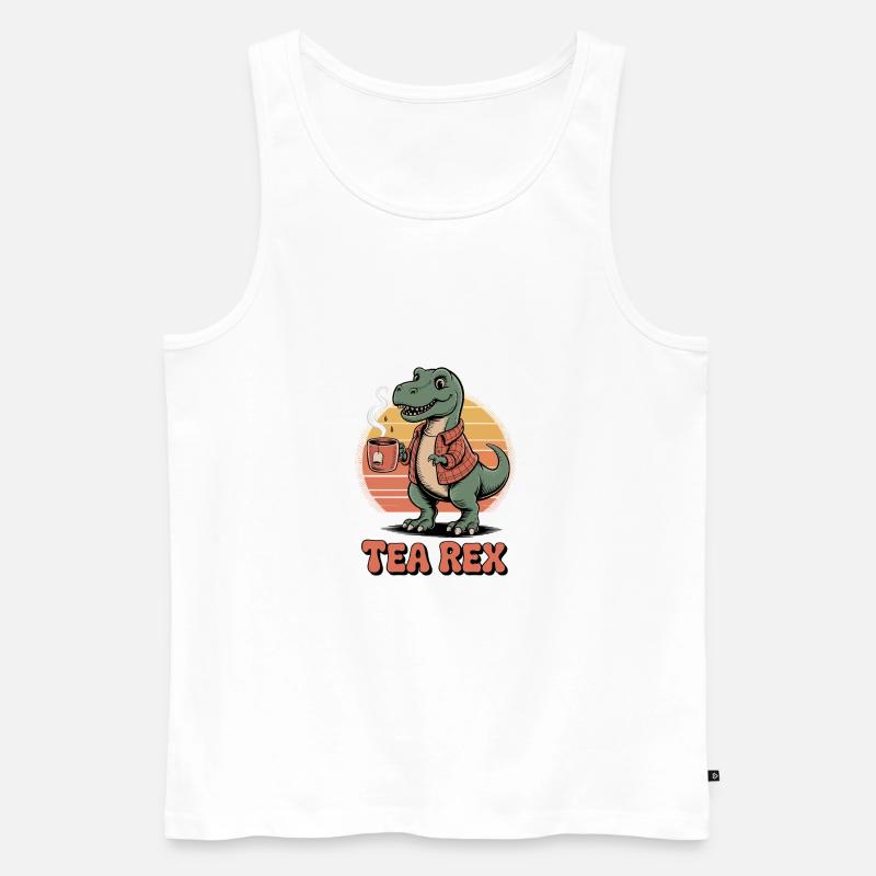 Tee-Rex-Dinosaurier - Männer Premium Bio Tank Top - Weiß